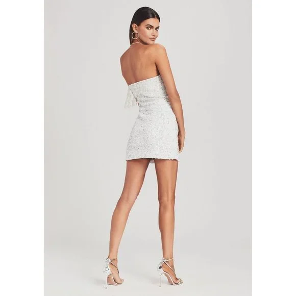 Retrofete Cassandra Dress White Mini Sequin